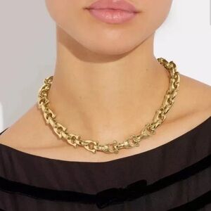 Coach Signature Chain Link Necklace NWT + Coach Jewelry Bag